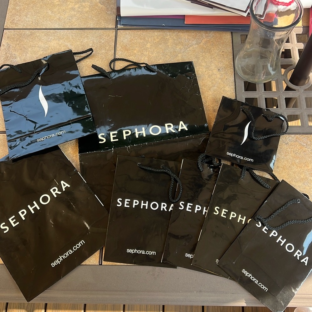 Set of 8 original Sephora shopping bags